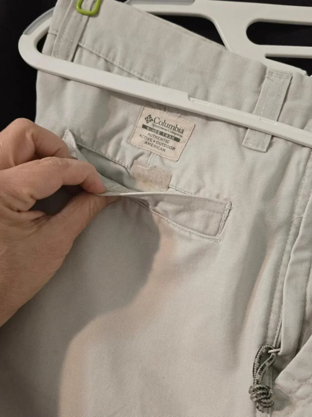 10 Columbia Vintage Womens White-off Relaxed Straight Pockets Casual